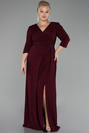 Burgundy Long Plus Size Evening Dress ABU3504