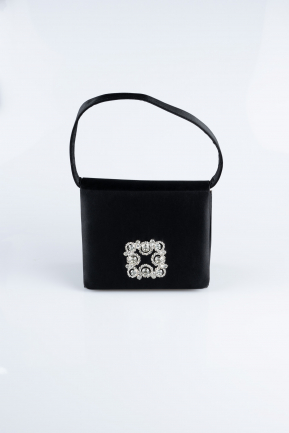 Black Satin Evening Bag KC262