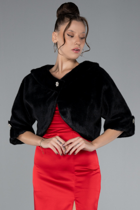 Black Fur Evening Jacket AE814