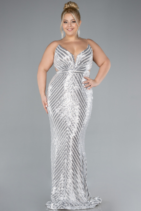 Beige Long Plus Size Evening Dress ABU1661