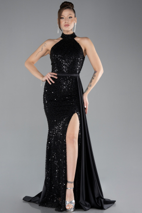 Black Long Scaly Evening Dress ABU3888