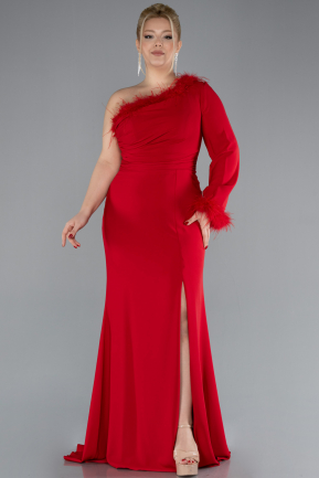 Red Long Plus Size Evening Dress ABU3518