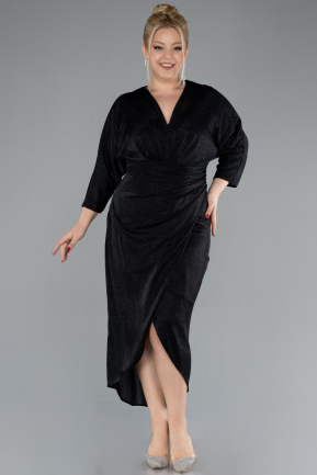 Black Midi Plus Size Cocktail Dress ABK2189