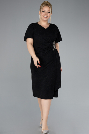 Black Midi Plus Size Cocktail Dress ABK2060