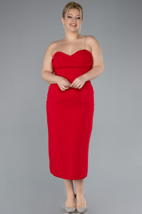 Midi Red Plus Size Cocktail Dress ABK2178