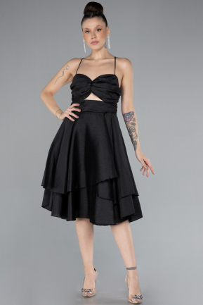 Black Strappy Cut Out Short Party Dress ABK2209