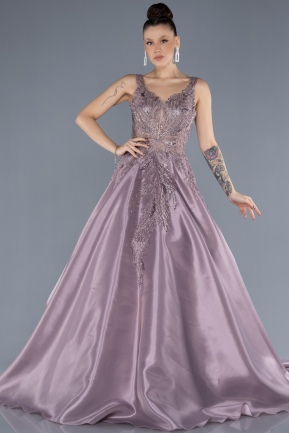 Long Lavender Plus Size Haute Couture Dress ABU4557