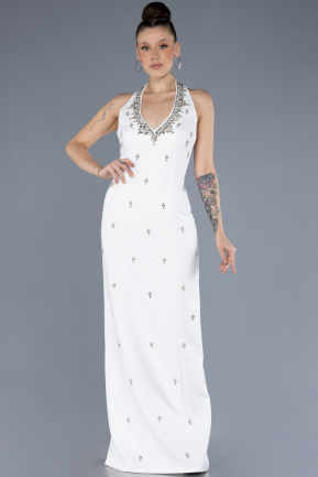 Long White Evening Dress ABU4597