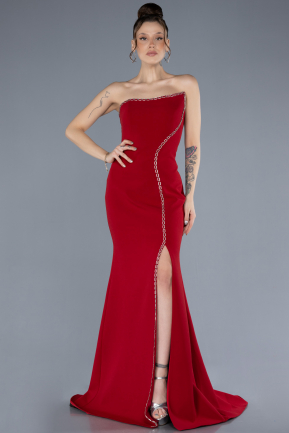 Long Red Mermaid Evening Gown ABU4613