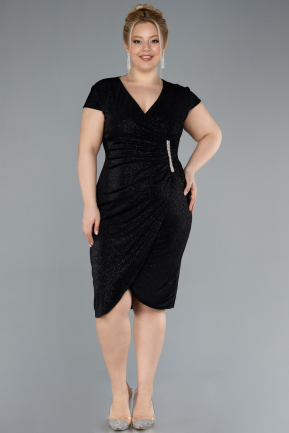 Black Short Plus Size Cocktail Dress ABK2231