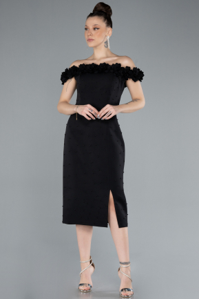 Midi Black Cocktail Dress ABK2248