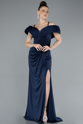 Long Navy Blue Mermaid Evening Gown ABU4664