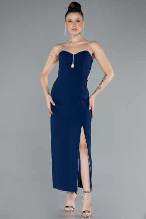 Midi Navy Blue Cocktail Dress ABK2254