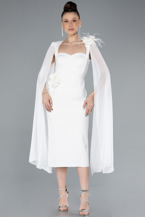 Midi White Party Dress ABK2255