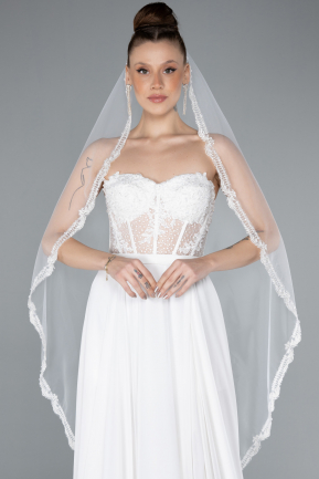 White Dantelle Wedding Veil AB03