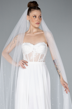 White Wedding Veil AB01