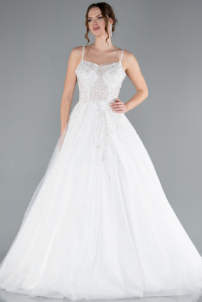 Long White Wedding Dress ABG106