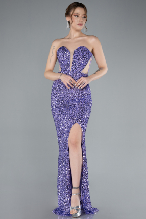 Lila Strapless Slit Long Scaly Mermaid Prom Dress ABU4790