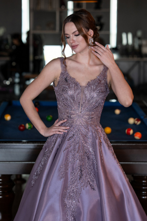 Long Lavender Haute Couture Dress ABU4551