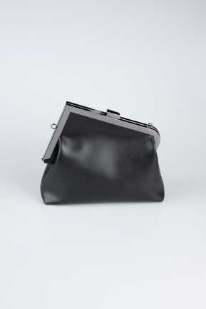 Black Leather Evening Bag KC475