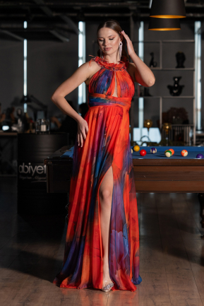 Long Orange Evening Dress ABU4901