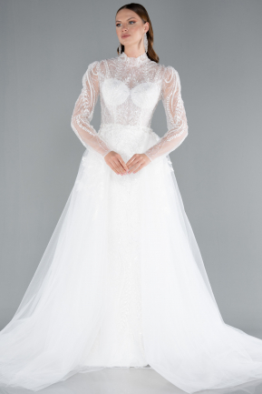 Long White Wedding Dress ABG131