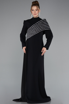 Long Black Hijab Dress ABU4976