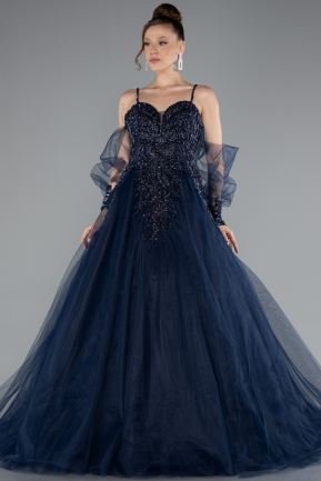 Navy Blue Long Haute Couture ABU2789
