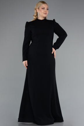 Long Black Plus Size Evening Gown ABU4977