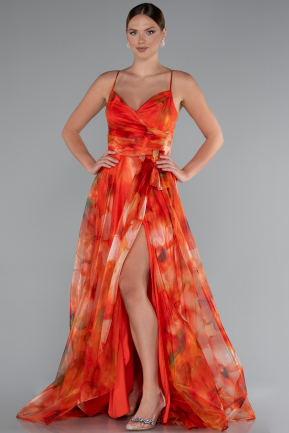 Long Orange Evening Dress ABU5053