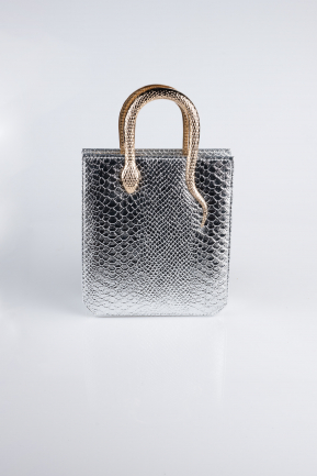 Silver Patterned Evening Bag KC143