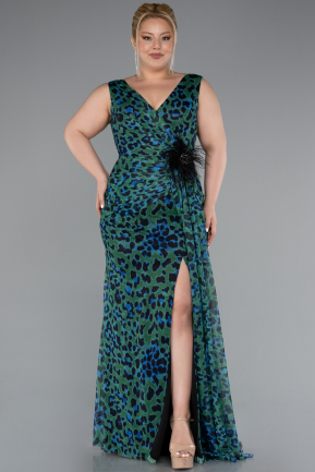 Long Green Plus Size Evening Gown ABU5018