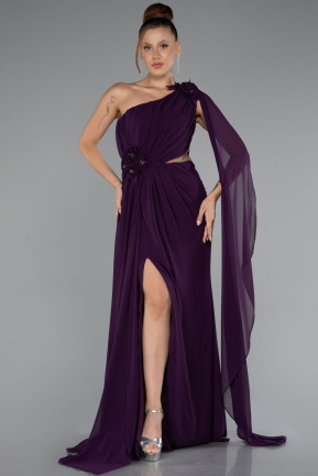 Long Purple Chiffon Evening Dress ABU5144