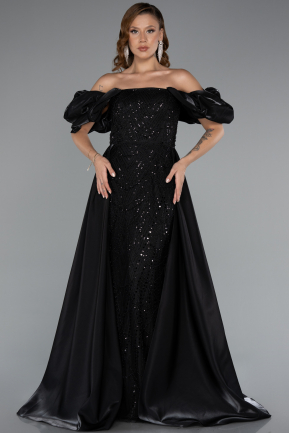 Long Black Beaded Evening Dress ABU5154