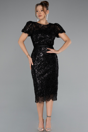 Midi Black Beaded Cocktail Dress ABK2412