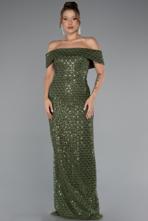 Long Olive Drab Evening Dress ABU5186