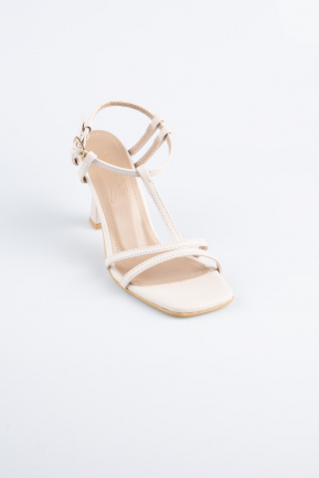 Beige Leather Evening Shoe AB1153