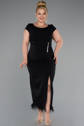 Black Midi Plus Size Party Dress ABK2340