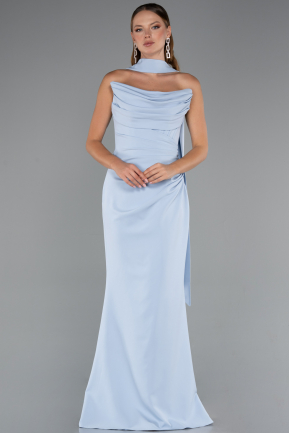 Long Light Blue Prom Gown ABU5216
