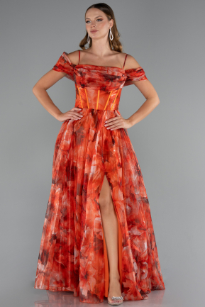 Orange Long Evening Dress ABU5133