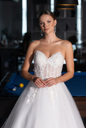 Long White Wedding Dress ABG154