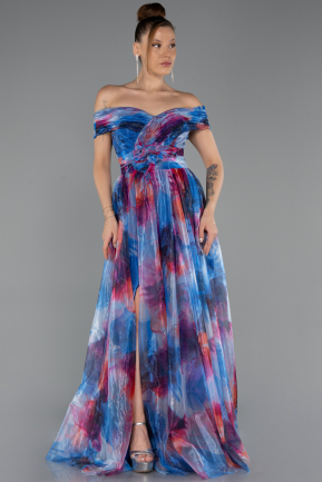 Long Sax Blue Evening Dress ABU5262