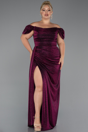 Plum Long Plus Size Evening Dress ABU2658