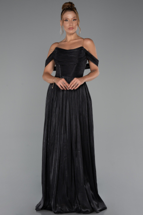 Long Black Chiffon Cocktail Dress ABU5283