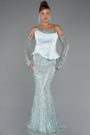 Long Mint Beaded Evening Dress ABU5303