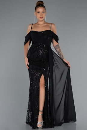 Long Black Beaded Evening Dress ABU5316