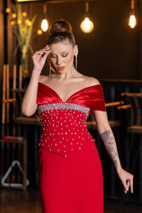 Long Red Evening Dress ABU5440