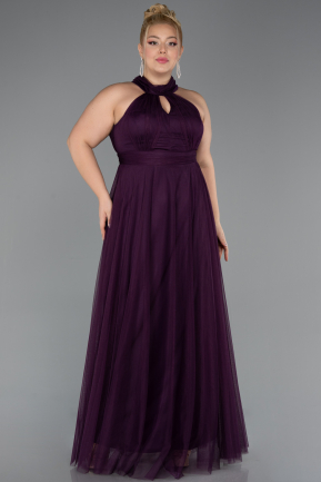 Purple Long Plus Size Evening Dress ABU3253