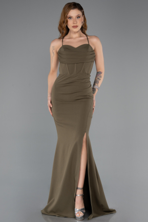 Long Olive Drab Evening Dress ABU5506