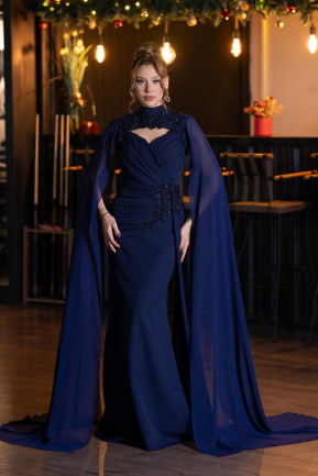 Long Navy Blue Evening Dress ABU5558